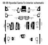 06-12 Hyundai Santa Fe Interior Gear and Air Outlet Stickers & Center Console Color Film