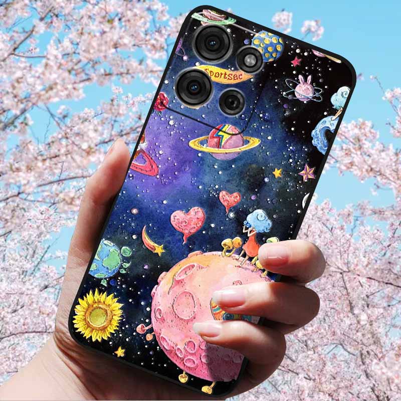 For Motorola Moto G15 4G/ G15 Power/G75 5G 3D Relief Flower Emboss Soft Silicone Cases Back Cover with 3D Flower Patter for G15