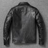 Chinese Size Men Leather Jacket Uncoated Goatskin Leather Soft Slim Spring Autumn