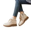Soft leather thick-soled heightening short boots women's new autumn and winter versatile fur integrated fleece warm snow boots