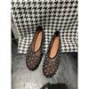 Sheepskin Rhinestone Fishing Net Shoes Mary Jane Shoes Mesh Yarn Breathable Hollow Sandals Women's Summer Wear Flat Bottom Shallow Mouth Single Shoes