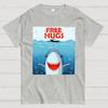 Free Shark Hugs Unisex 100% Cotton Summer Casual Cool Loose T-Shirt