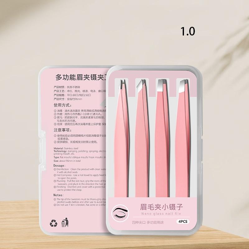 Eyebrow Tweezers Set 4 Pcs/set Stainless Steel Precision Eyebrow Tweezers Professional Makeup Tools For Women & Girls Gift