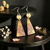 Western-Style Floral Wood Women's Dangle Earrings
