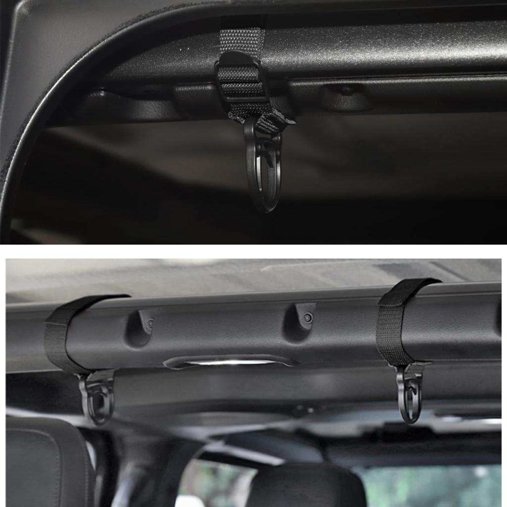 Aufhängehaken für Überrollbügel, 2er-Set, Auto-Aufbewahrungshaken, zum Aufhängen, erhöht die Staukapazität, praktisches Zubehör (rot)