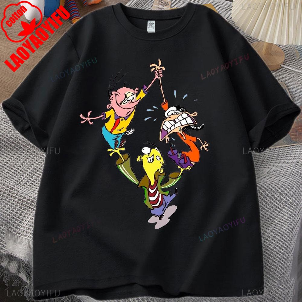 Ed,Edd N Eddy Man T Shirt Ed,Edd N Eddy Printed T-shirt Tops Hip-hop Novelty Trend Simple Style for Outdoor Enthusiasts