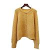 Gentle Wind Knitted Cardigan Autumn and Winter New Loose Round Neck Soft Waxy Casual Temperament Sweater Jacket Women