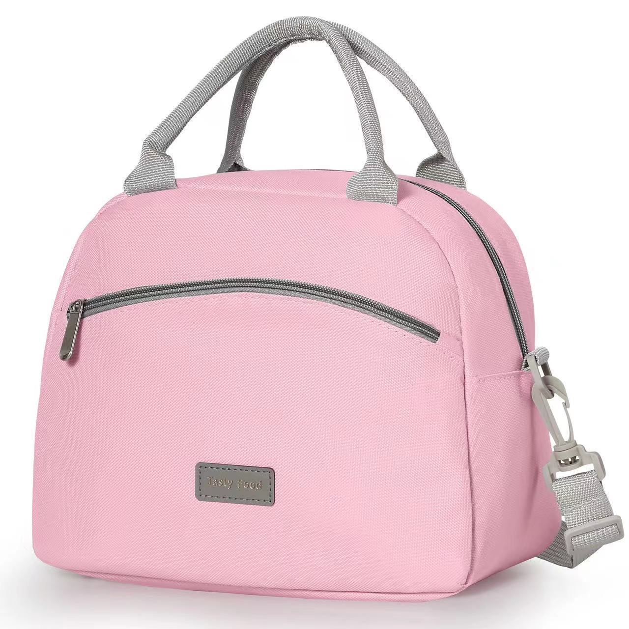 

Lunch Bag Lunch Bag with Rice Bento Bag Large Capacity Waterproof and Oilproof Office Worker Handheld Handbag розовый