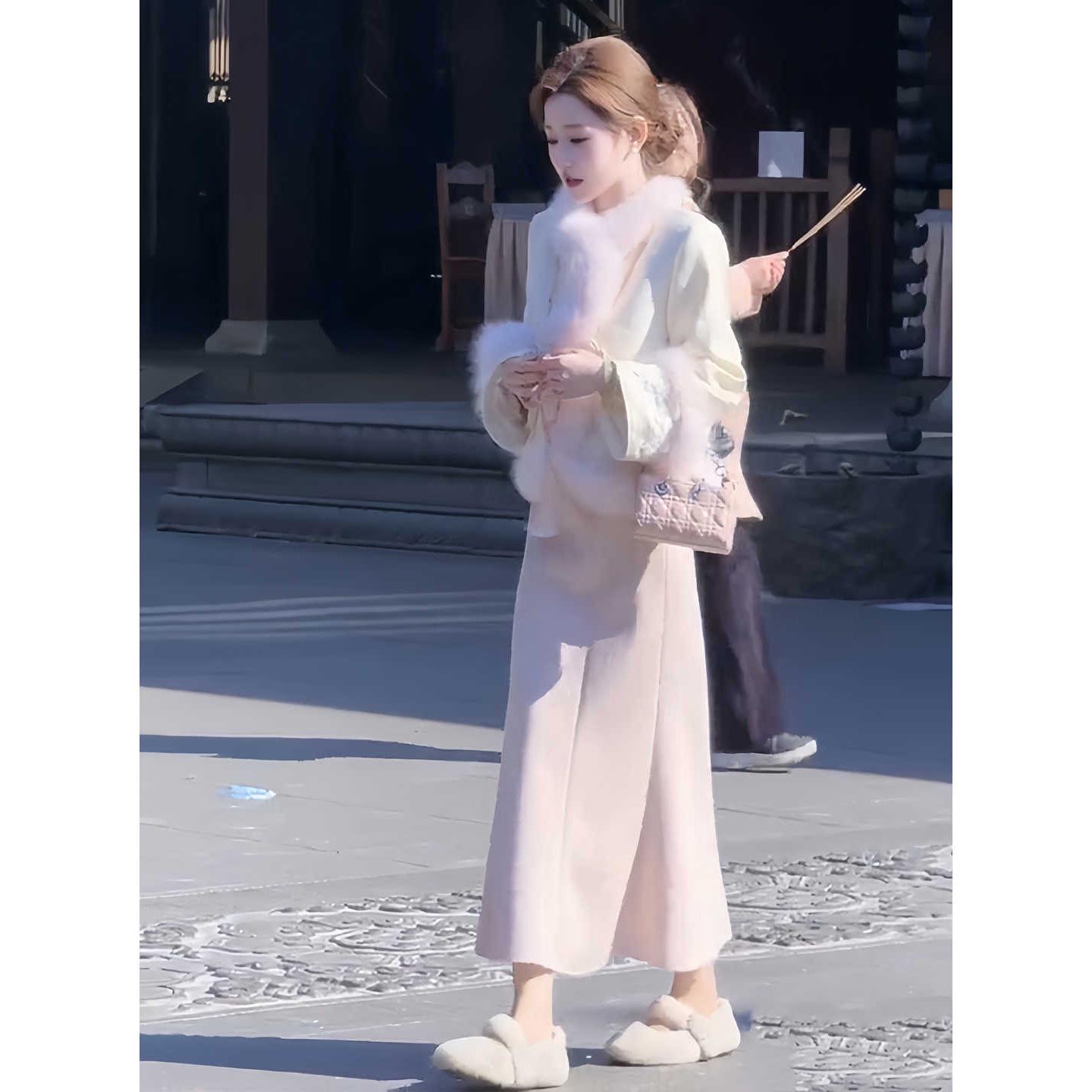 

Chinese Trend Fur Patchwork Jacket & Skirt Set: Elegant Winter 2025 Two-Piece Outfit 2XL