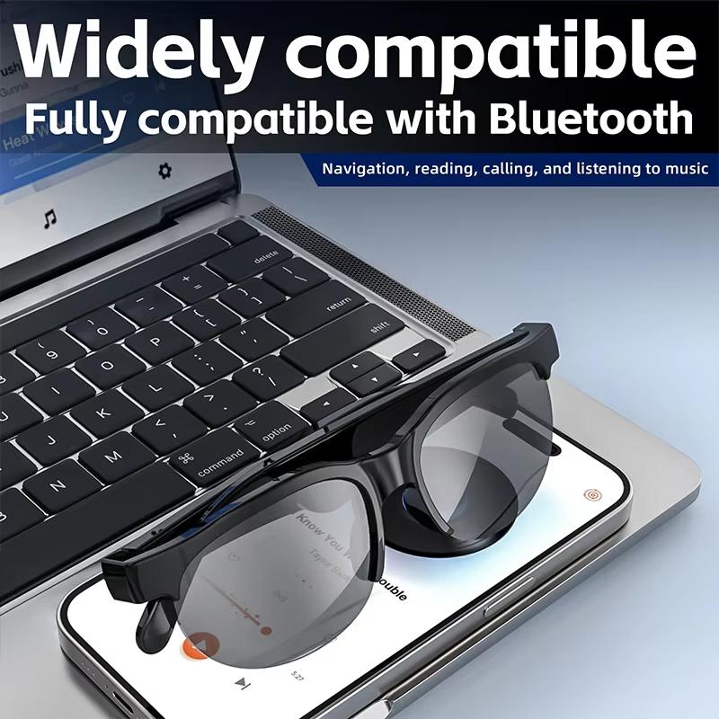 Smart Bluetooth Sunglasses Glasses Call Outdoor Sports Headphones V5.3 HIFI Black Technology Anti-touch UV For Men Women