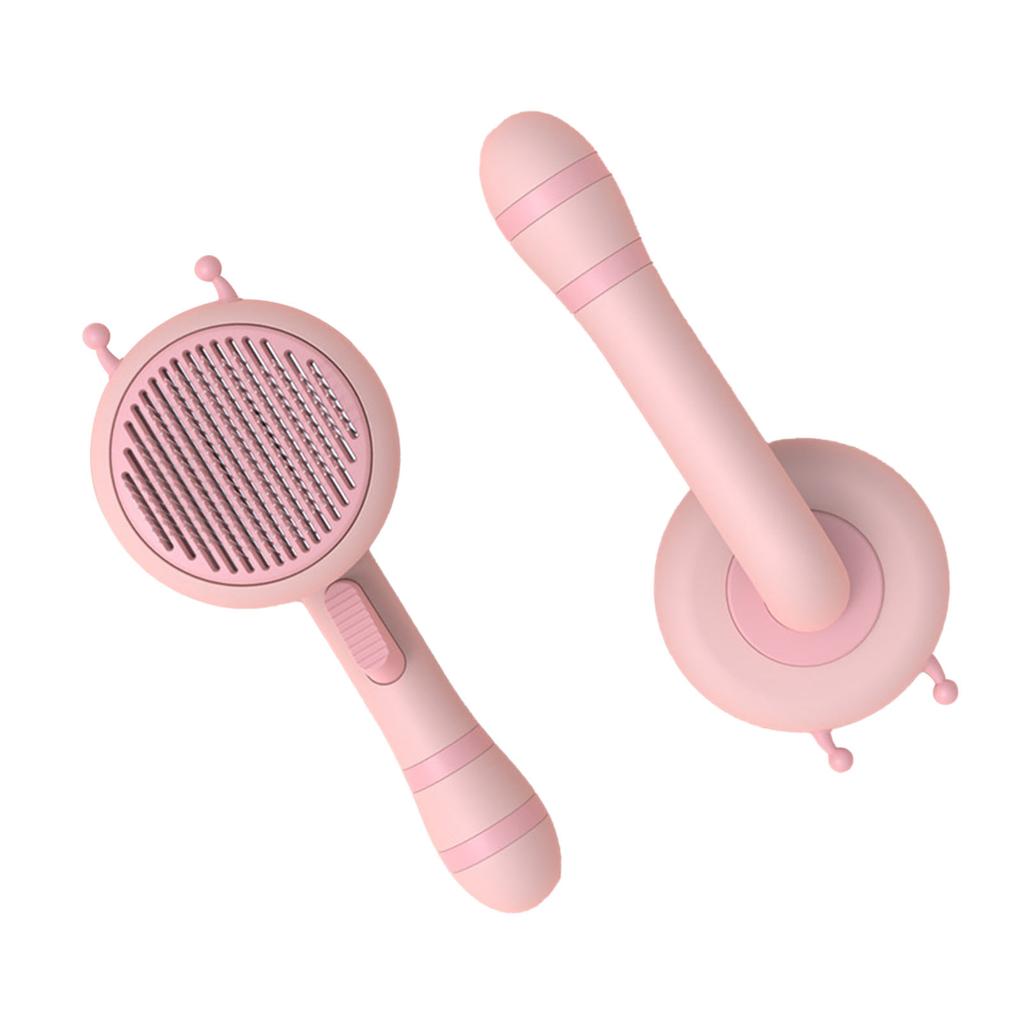 Cat Grooming Brush Self Cleaning Stainless Steel Needle Rounded Tip Ergonomic Handle