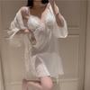 Summer pure court style ice silk suspender nightdress women's summer with chest pad sexy lace pajamas loungewear summer