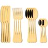 16Pcs/Set Dinnerware Stainless Steel Mirror Rainbow Cutlery Set Kitchen Fork Coffee Spoon Knife Tableware Silverware Set