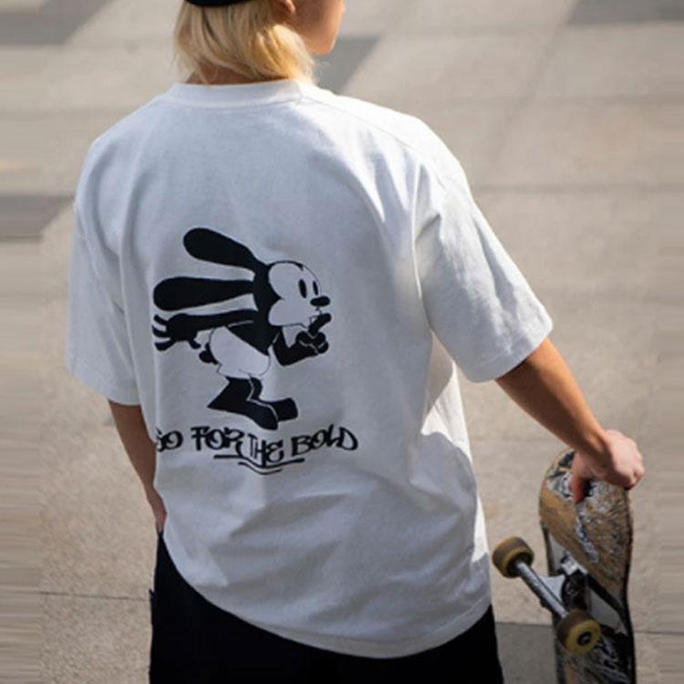 Li-Ning Patterned Letter Print T-Shirt Unisex Tops Milk-White AHST313-4