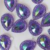 50pcs 13*18mm Water-drop AB Colorful Resin Peacock Eye Flatback Rhinestone Ornament Applique Wedding DIY Scrapbook Accessories