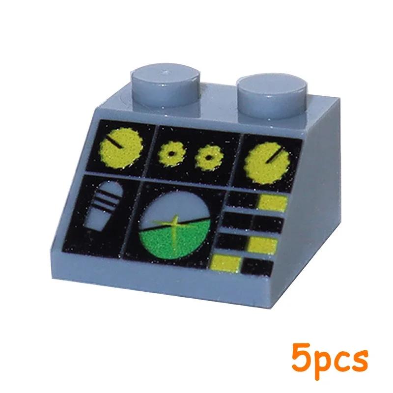 Ungiftige Bedruckte 2x2 1x1 1x2 3069 3039 Messgeräte Bedienelemente Center Radarbildschirm Tastatur Muster Fliese Schräge Bausteine Ziegel Stadt Moc Teil