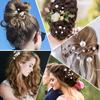 Pearl Hair Pins, 18 Pcs Wedding Pearl Hair Accessories Bridal Pearl Rhinestone Hair Clips for Brides Bridesmaid Women