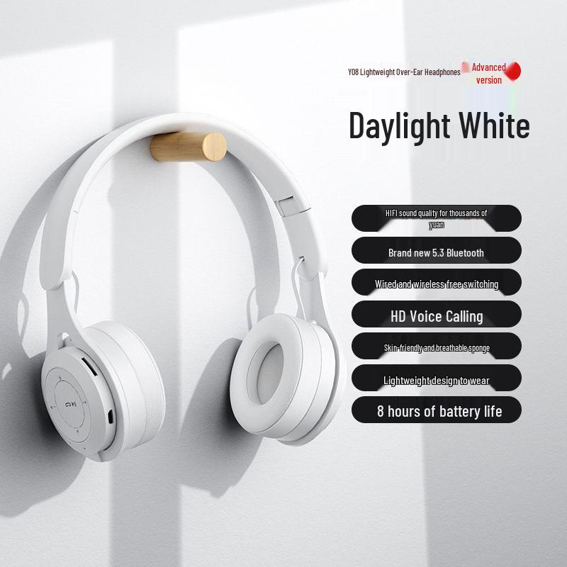 Y08 Over-Ear Noise-Canceling Bluetooth Headphones with Foldable Design and Card Slot, Ideal for Gaming and Gifts.