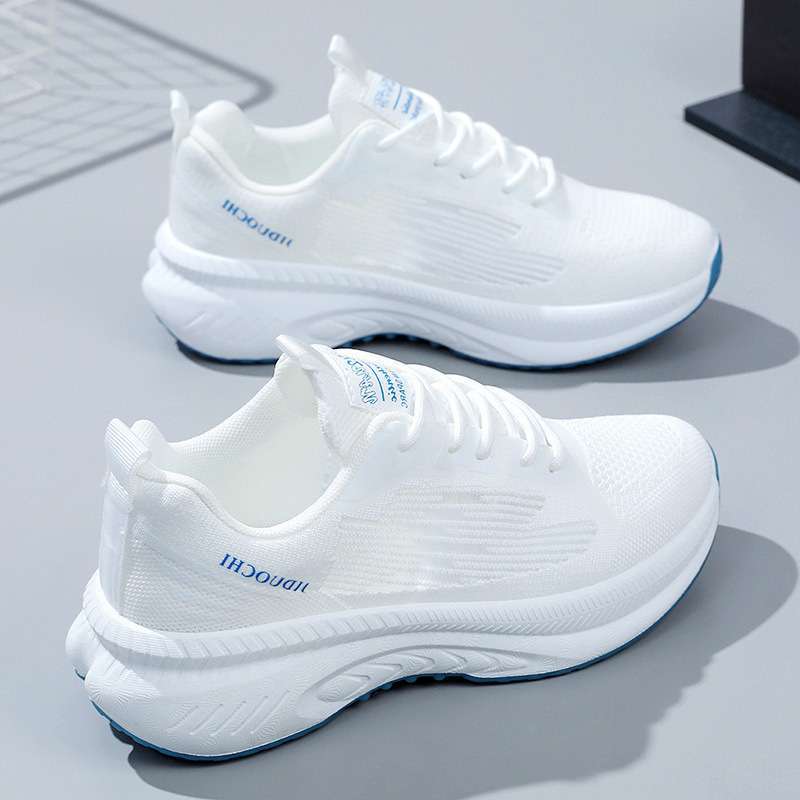 Flying Woven Lightweight Sports Shoes Women's Ins Tide 2025 Spring Versatile New Soft-soled Running Breathable Women's Shoes Mesh