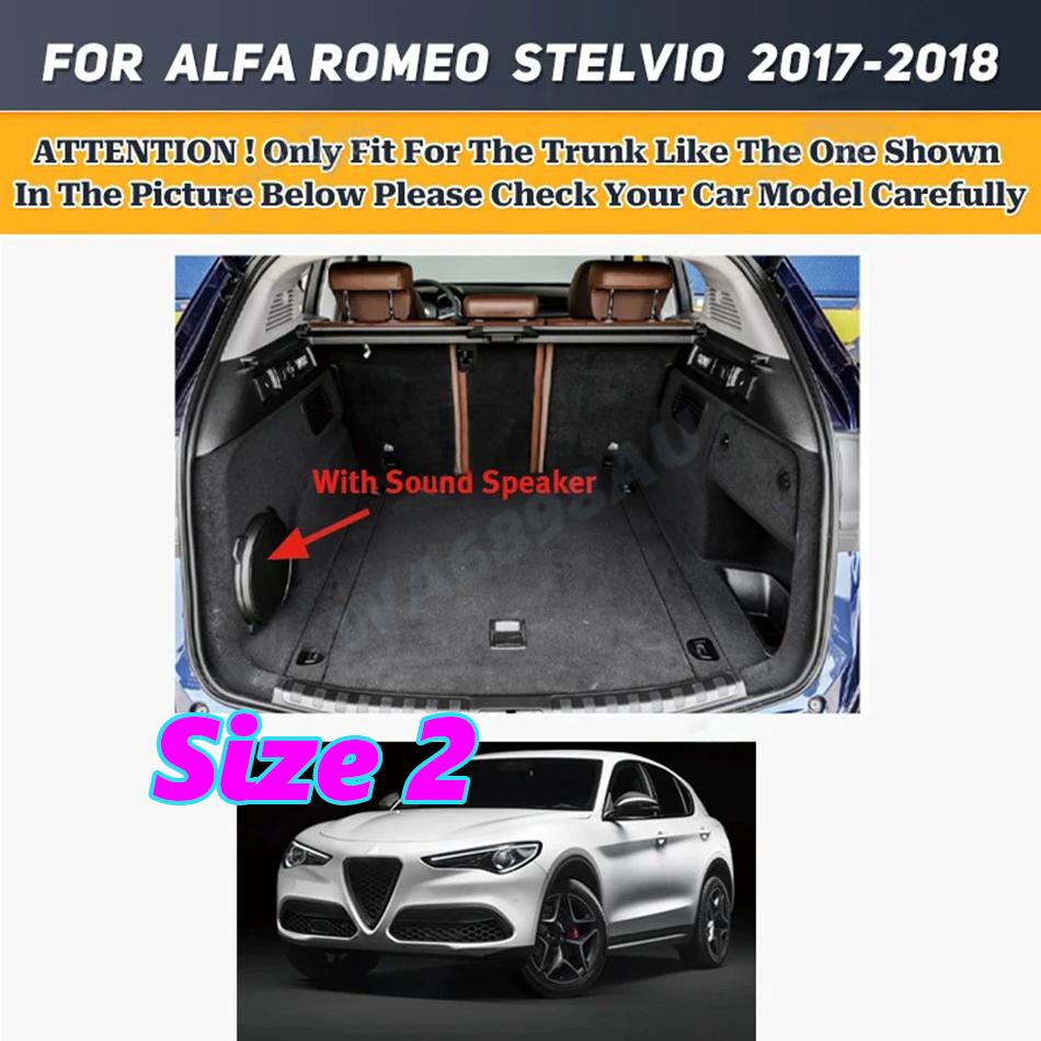 Custom High Quality Car Trunk Mat For Alfa Romeo Stelvio 2017 2018 2019 2020 2025 Interior Accessories Carpet Luxury Leather Mat