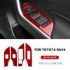 LHD RHD Car Window Lift Button Panel Trim Real Soft Carbon Fiber Sticker For Toyota RAV4 XA50      2024 2025