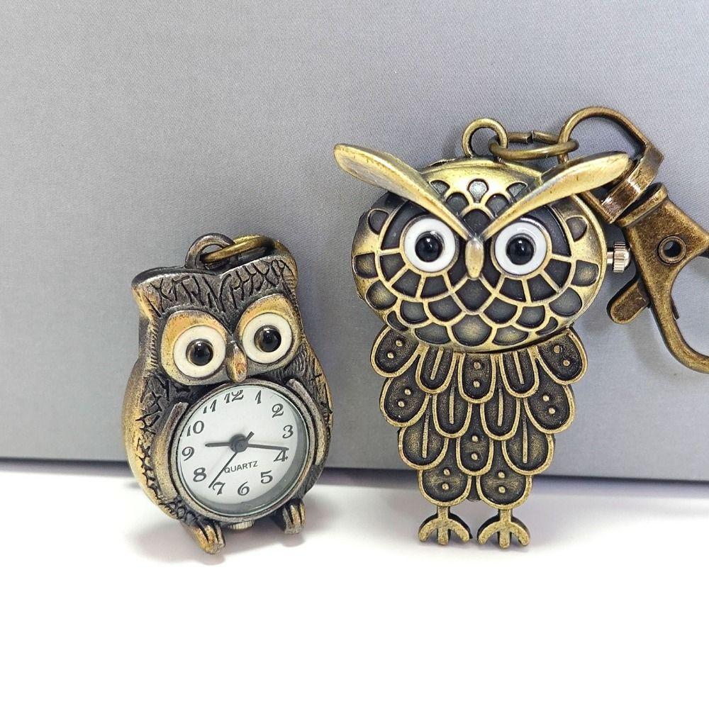 Quartz Owl Pocket Watch Antique Bronze Color Necklace Pocket Watch Flip Style Pocket Watch Gift