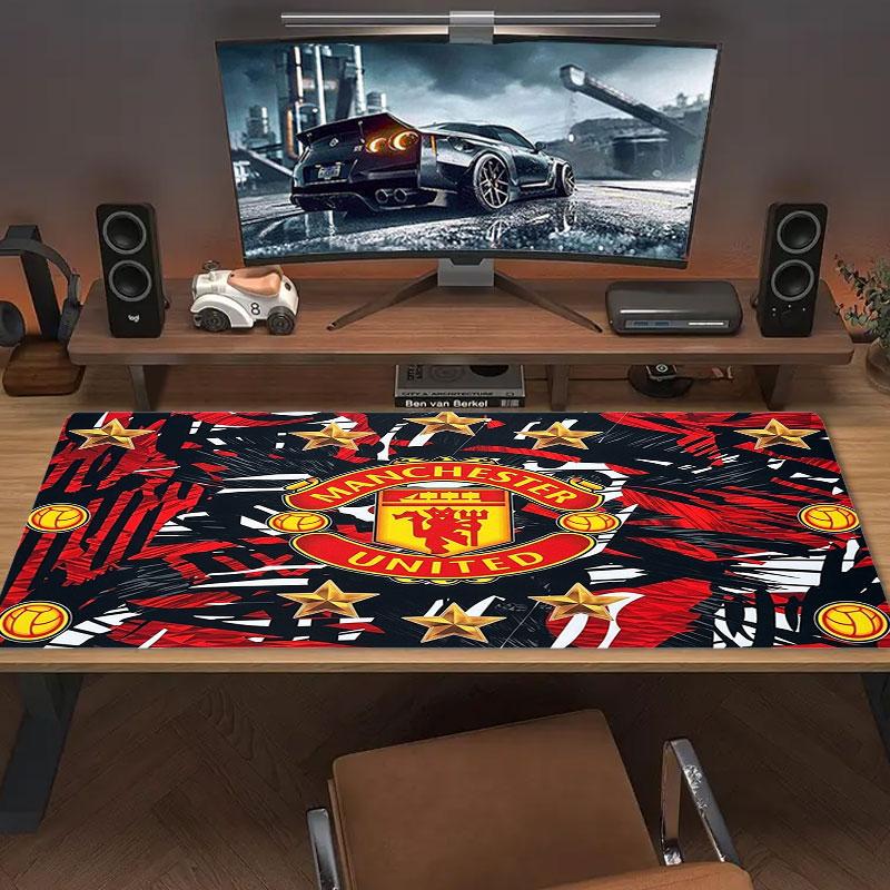 Manchester United F Large Size Mouse Pad Large Gaming Table Cushion Non-slip Laptop Tablet Big Mousepad XXL Mat Mini PC Playmat With Lock Edge