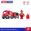 Mykafu Sound & Light Firefighting Toy with Wooden Track Scene for Kids