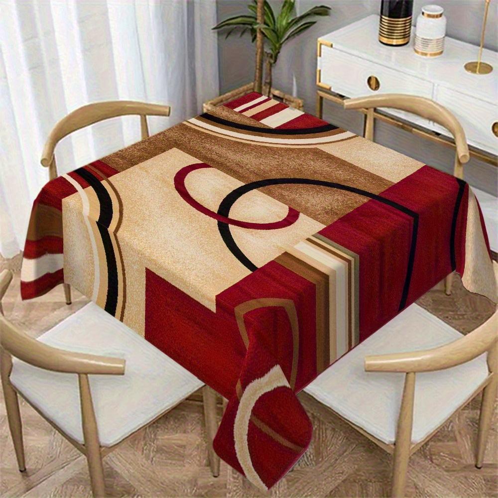One geometric pattern tablecloth - machine washable polyester rectangular table cover, suitable for the dining roomzyc