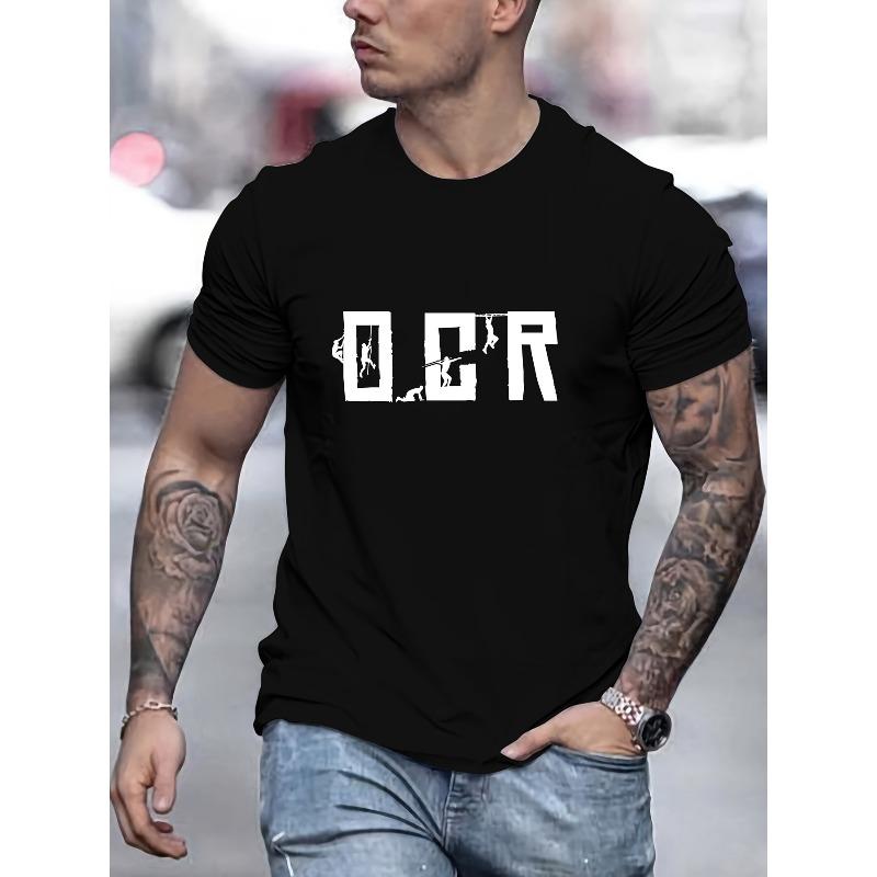 

European size Print T Shirt, Tees For Men, Casual Short Sleeve T-shirt For Summer Comfortable Street Style T-shirt for Men Regular Fit 4XL чорний