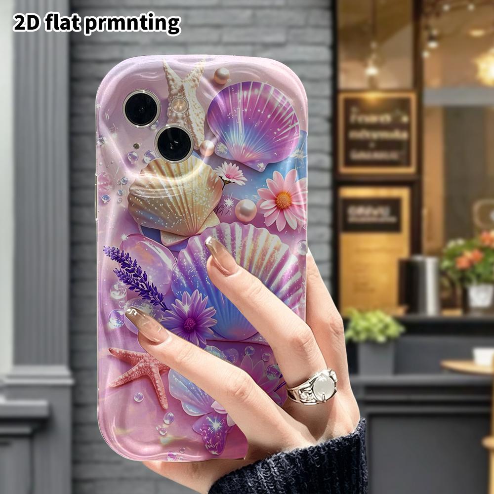 Phone Case: 2D Flat, Suitable for iPhone 18, 17, 16, 15, 14, 13, 12 Pro Protective Case, Phone Decoration, Dreamy Shell, Halloween and Christmas Gifts