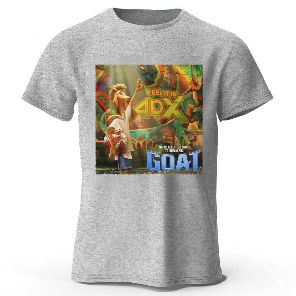 

Anime Movie GOAT Same Style Pure Cotton Short-Sleeve Peripheral Unisex Street Fashion Casual Oversized T-Shirt Top S серый