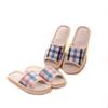 Four Seasons Indoor/Outdoor Plaid Linen Slippers with Non-Slip Foam Sole - Free Gift Included