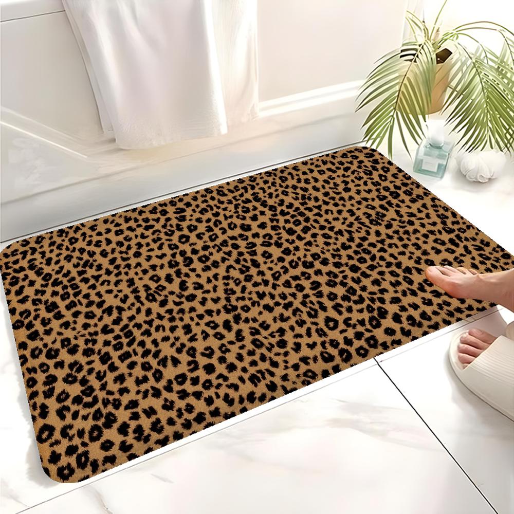 Badezimmermatte mit Leopardenmuster Kinderzimmer Schlafzimmer Dekoration Balkon Rutschfeste Fußmatte Wohnzimmer Bettvorleger