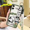 Silicone Back Cover Phone Case For Samsung Galaxy A07 Dirt-resistant Durable Fashion Design Shockproof Wristband Panda