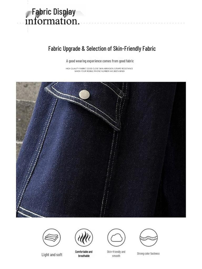 Girls' Autumn Casual Cargo Pants - Wide-Leg Denim Jeans for Kids