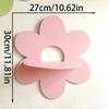 Flower Shape Wall Storage Holder Wooden Wall Art Wall Decoration Floating Plant Shelf For Bathroom Living Room Gift