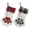 Craft Holiday Hanging Paw Shaped Fireplace Ornaments Christmas Stockings Decoration Pet Supplies