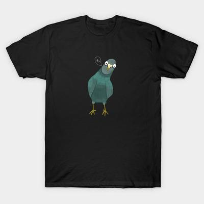 Asiatische Größe Herren Print T-Shirt Lustige Taube Ohne Schnitt Wärmeübertragung Druck Baumwolle T-Shirt
