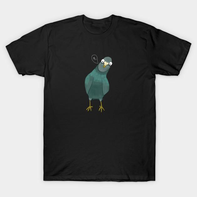 Men Black Print T-shirt Funny Pigeon No-Cut Transfer Paper Print Cotton Tshirt 2XL чёрный