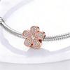 New Rose Gold Color Charm For Women Shiny Cubic Zirconia Beads Heart Star Sun Diy Fit Original Silver 925 Bracelets Jewelry Gift