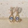 1 Pair Fashion Bow with Water Drops Zirconia Dangle  Earrings for Women Golden Earring Jewelry Party Accessories