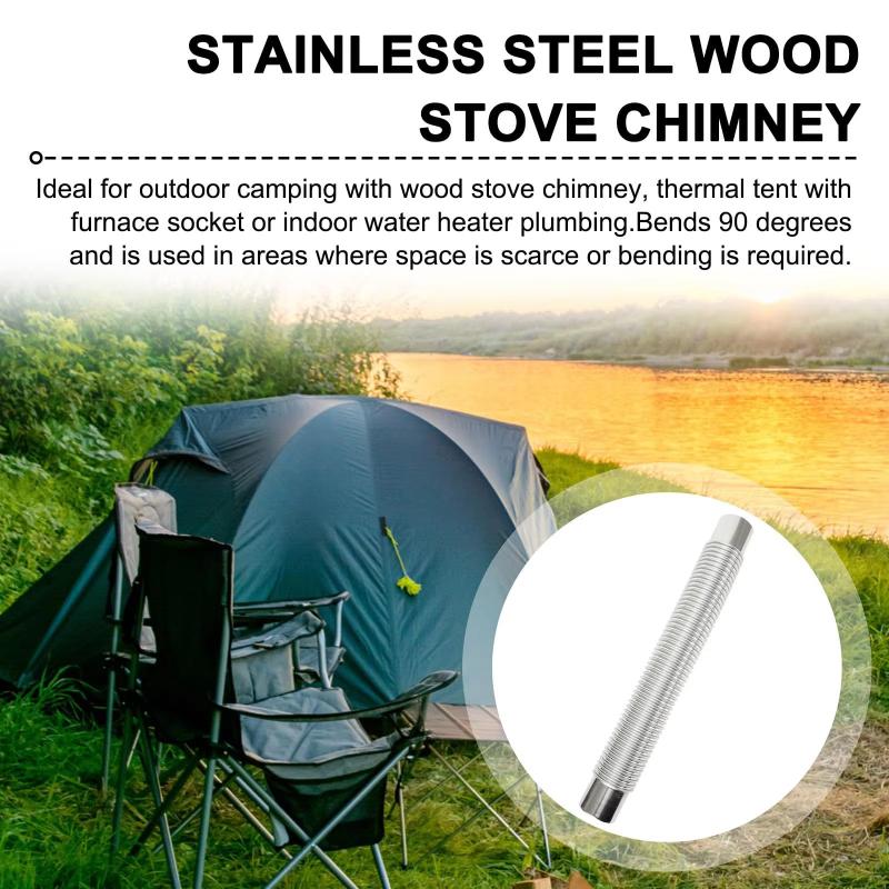 Adjustable High Temperature Resistant Ventilation Ducts, Combustion Furnace Pipes, Exhaust Pipes, for Outdoor Camping, Courtyard