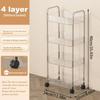 Transparenter Rollwagen Organizer Ständer Badezimmer Organizer Ständer Umzugs-Organizer Regal mit Rad
