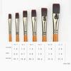 6 Pcs Set Wood Short Pole Wine Red Nylon Hair Watercolor Painting Brush 4 Kinds of Pen Point Optional Oil Paint Pen Art Supplies