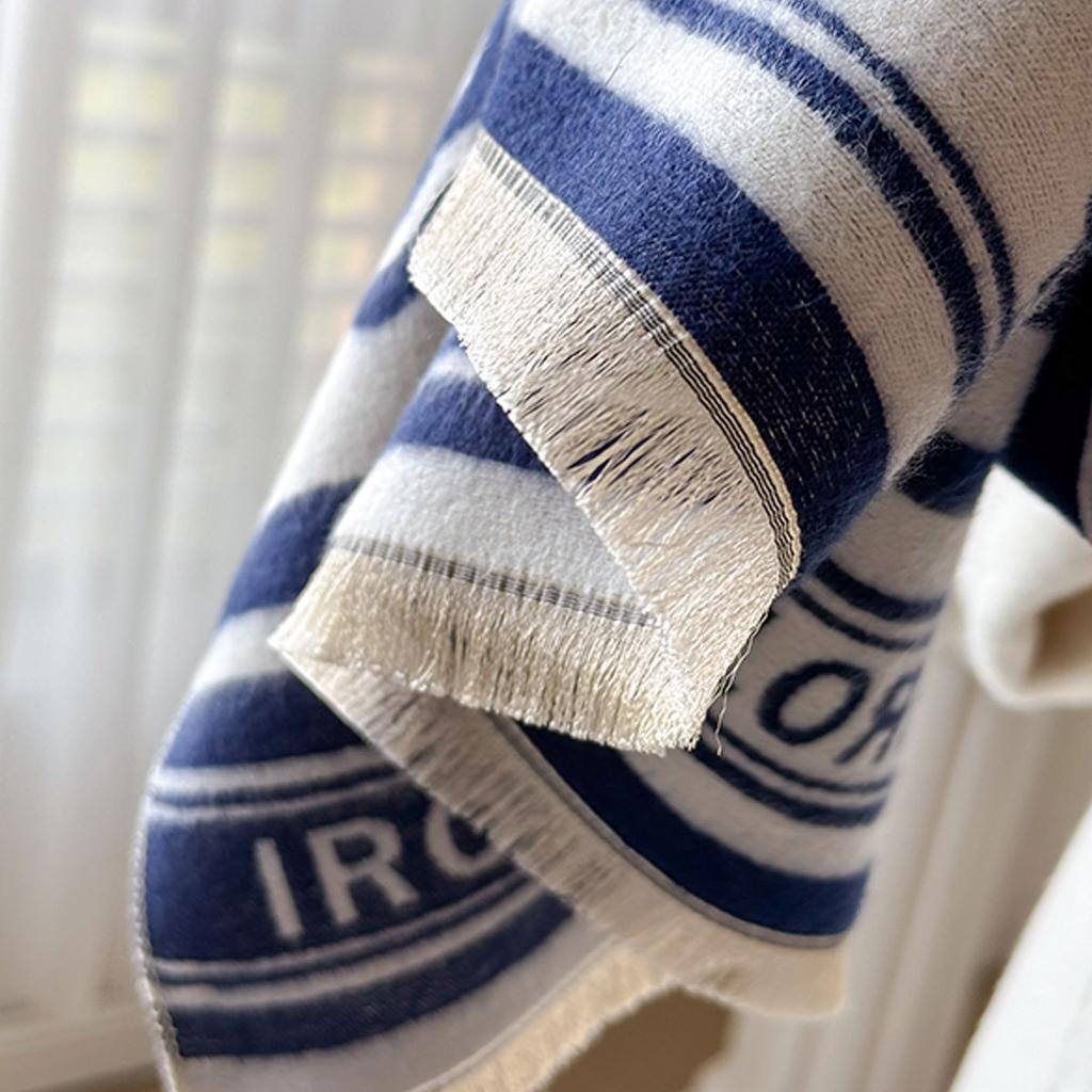 Autumn And Winter Trend Black And White Imitation Cashmere Scarf Printed Outer Shawl Women'S Personality Niche Big-Name Scarf Women