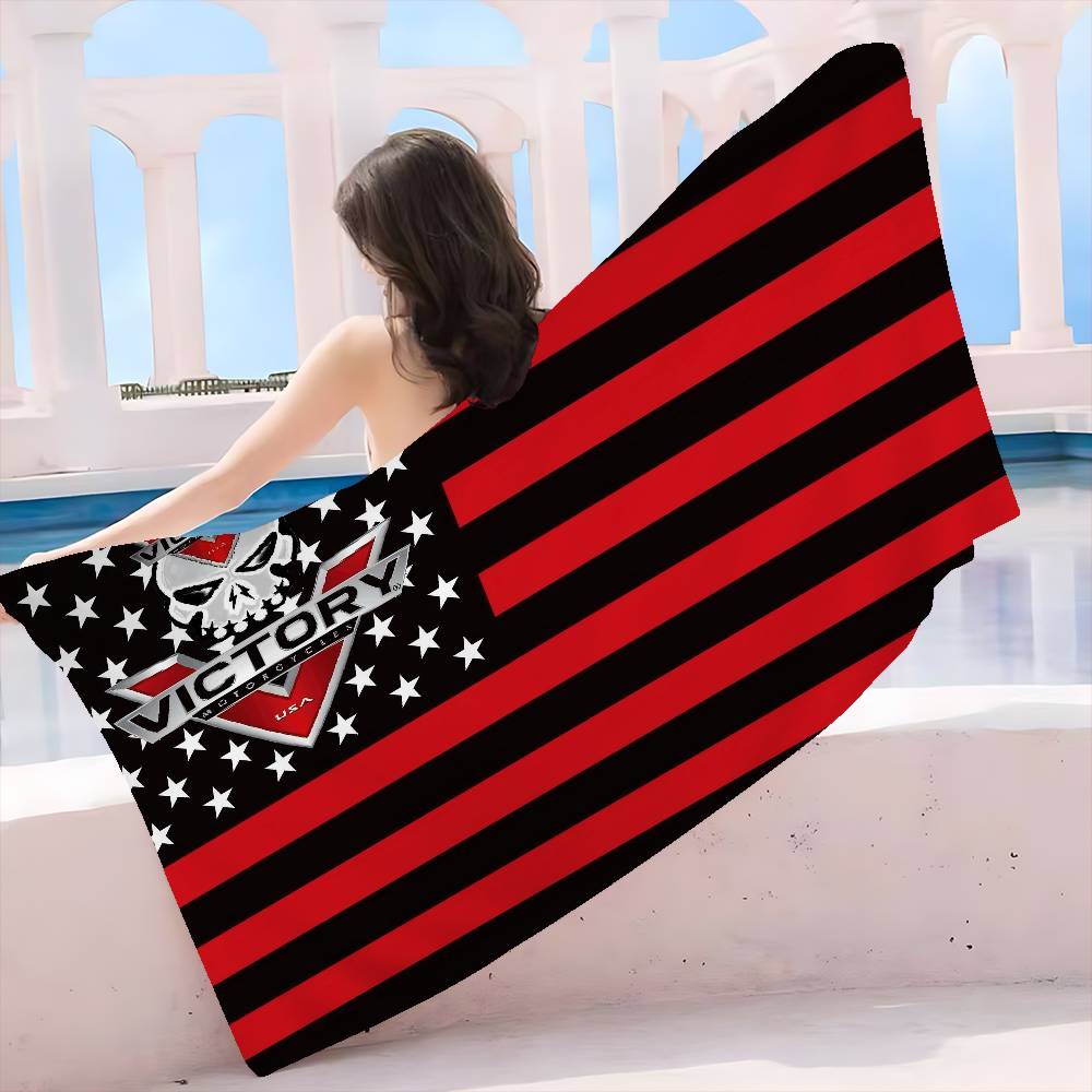 V-Victorys Motorcycles Racing Microfiber Beach Towel Absorbent Quick Dry Soft Yoga Swimming Resort Mountain Climbing Towel