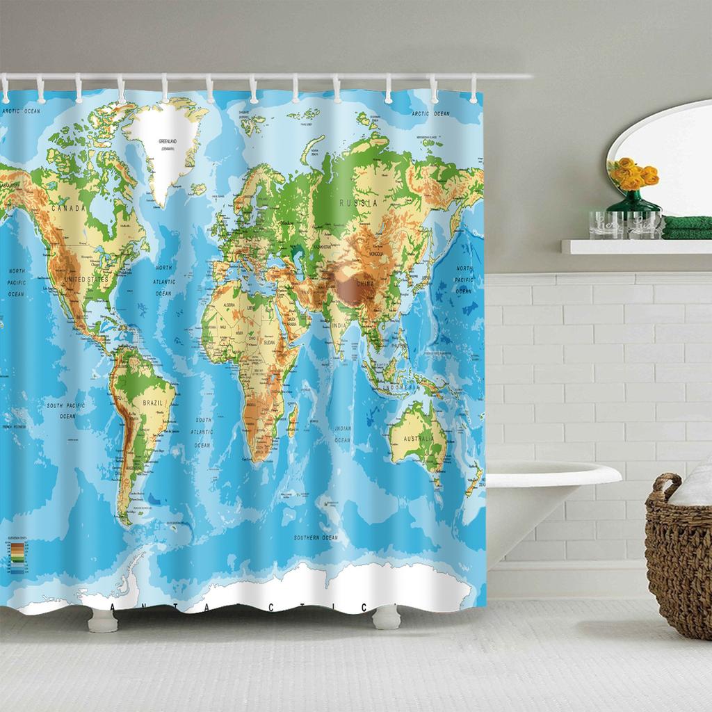 VIKAMA Nordic Inspired Instagram Style Starry Sky Pattern Shower Curtain Waterproof And Mould Resistant Bathroom Decorative Curt