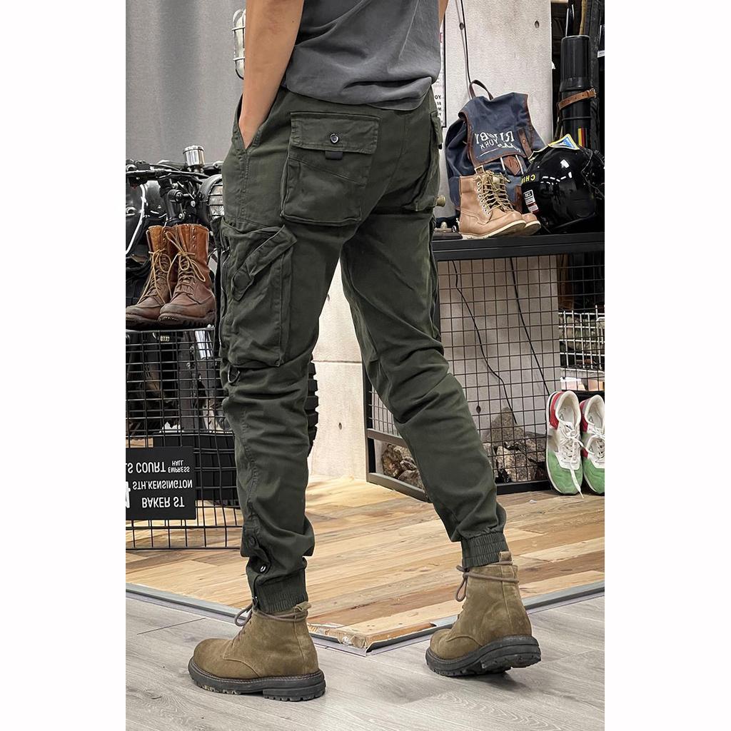 Spring Autumn American Pants Men's Straight Leg Outdoor Casual Pants Men's Drawstring Trousers Men