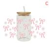 Naklejki 3D UV DTF Transfers 16Oz Cup Wraps Cartoon Bow Printed For Diy Glass Ceramic Metal Leather